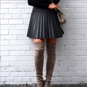 J.Crew Faux Leather Pleated Skirt Size 00